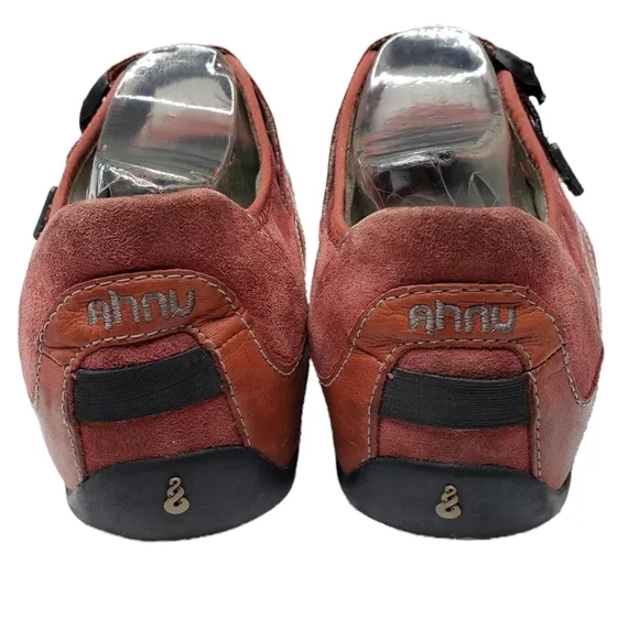 Anhu | Burnt Orange Suede Leather Mary Jane Style Comfort Outdoor Shoes 8.5