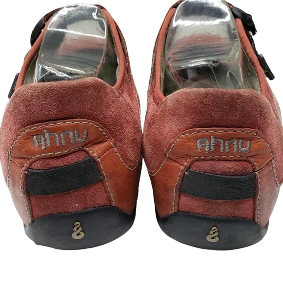 Anhu | Burnt Orange Suede Leather Mary Jane Style Comfort Outdoor Shoes 8.5