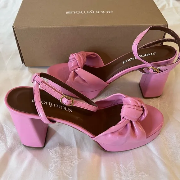 Anonymous Copenhagen new in box Candy Pink heeled leather shoes
