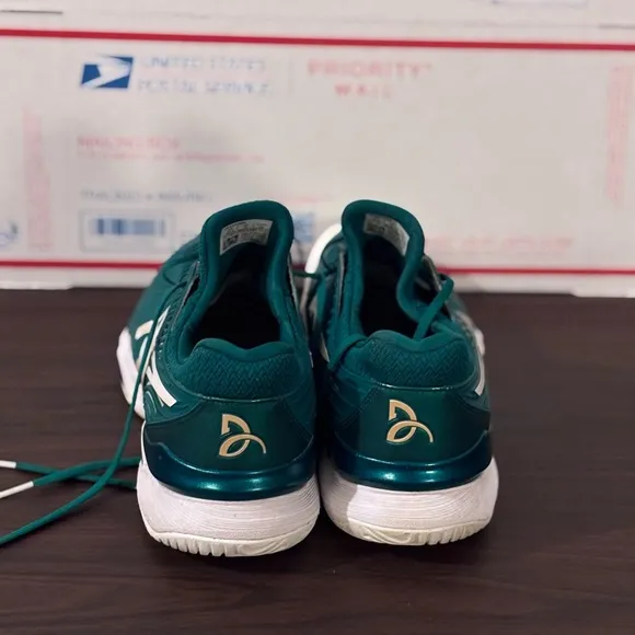 ASICS Court FF Novak Djokovic LE Green/White 1041a089 Rare Tennis Shoes sz 13