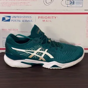 ASICS Court FF Novak Djokovic LE Green/White 1041a089 Rare Tennis Shoes sz 13