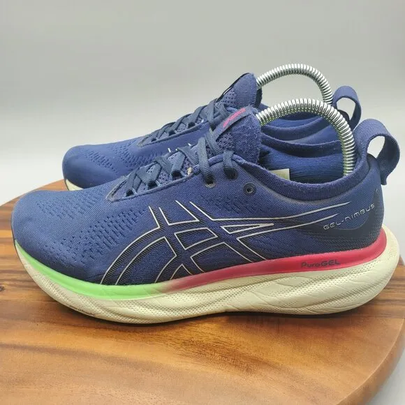 Asics Gel Nimbus 25 Shoes Women's 8 Blue Athletic Training Running Sneakers