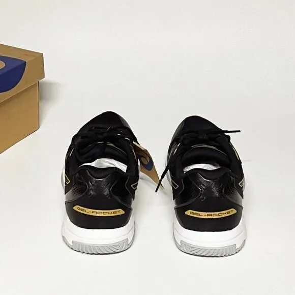 ASICS GEL-Rocket 10 Volleyball Shoes Men’s Size 11.5 Black/Gold 1071A054-002 NWB