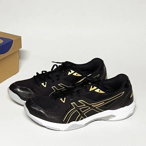 ASICS GEL-Rocket 10 Volleyball Shoes Men’s Size 11.5 Black/Gold 1071A054-002 NWB
