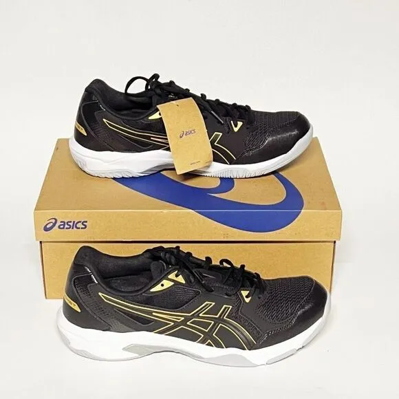 ASICS GEL-Rocket 10 Volleyball Shoes Men’s Size 11.5 Black/Gold 1071A054-002 NWB