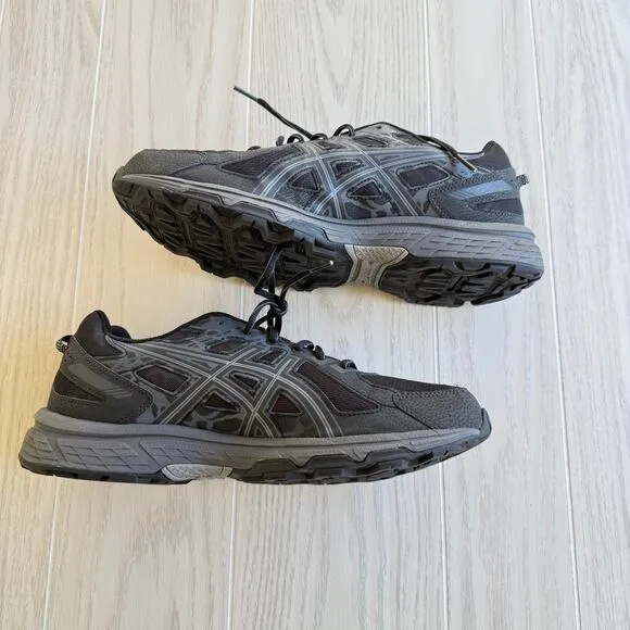 Asics Gel Venture 6 Running Shoes - Mens Size 12 (4E)- Black/Gray - T7G3N USED