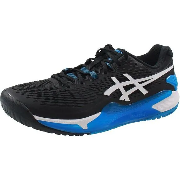 Asics Mens Black Lace-Up Manmade Running &amp; Training Shoes Sneakers New