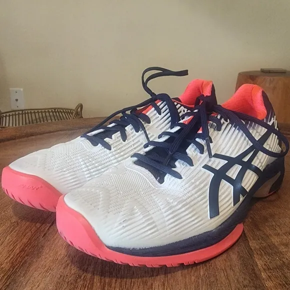 Asics Solution Speed FF White/Peacoat Tennis Pickleball Shoes Womens Size 10