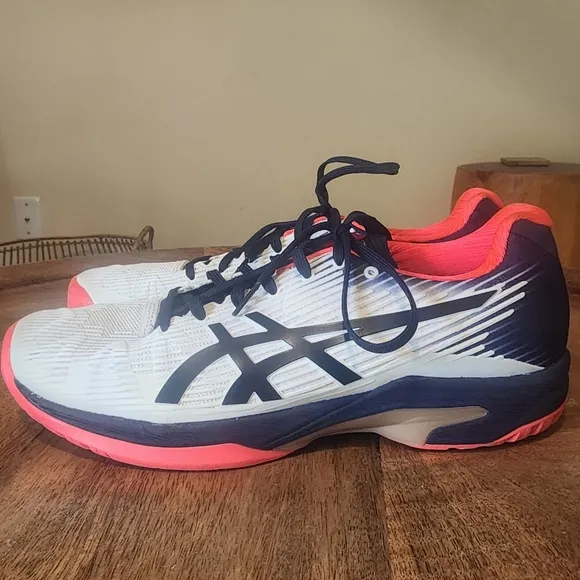 Asics Solution Speed FF White/Peacoat Tennis Pickleball Shoes Womens Size 10