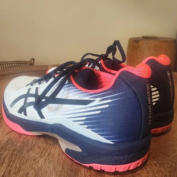 Asics Solution Speed FF White/Peacoat Tennis Pickleball Shoes Womens Size 10
