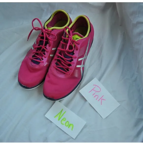 Asics Training Shoes Pink Neon Size 11.5 Mens