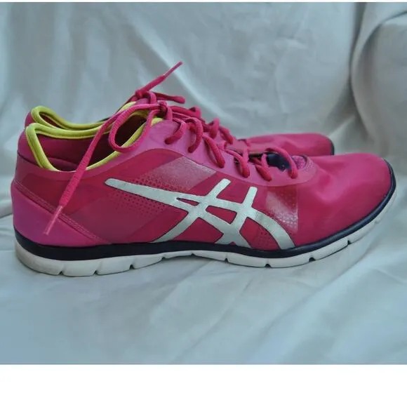 Asics Training Shoes Pink Neon Size 11.5 Mens