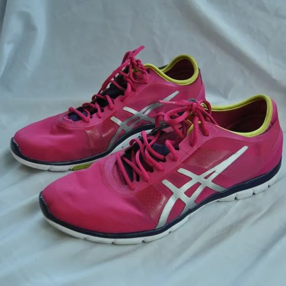 Asics Training Shoes Pink Neon Size 11.5 Mens