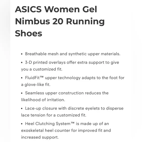 ASICS Women Gel Nimbus 20 Running Shoes NWT SZ 9 seashell pink gray white NIB