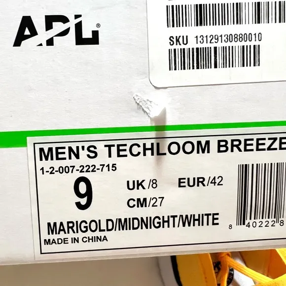 Athletic Propulsion Labs APL Trchloom Breeze Yellow Men's Sneakers 9