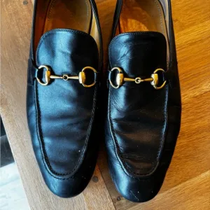 Authentic Gucci Men's Black princetown Leather Loafers