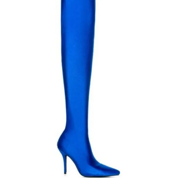 AZALEA WANG &quot; STILLETTO STALLION &quot; - BLUE  BOOT ( BRAND NEW !!!!!!!!!!!!!