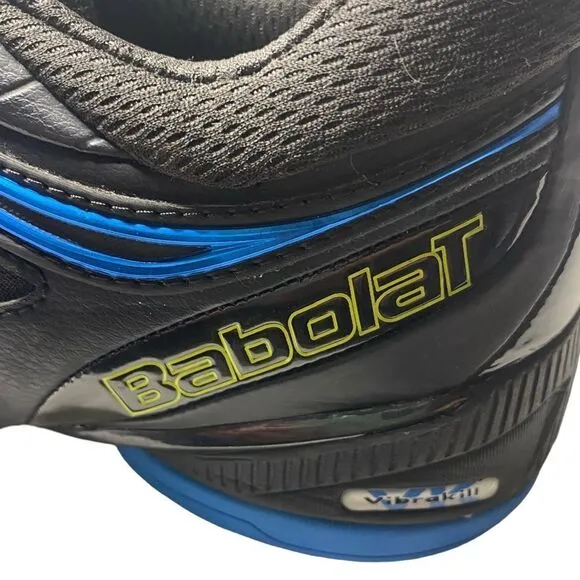 Babolat Vibrakill Men's Sz 11 Blue Black Green Michelin Non Marking Tennis Shoes