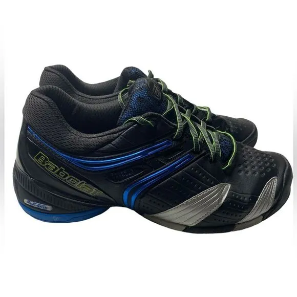 Babolat Vibrakill Men's Sz 11 Blue Black Green Michelin Non Marking Tennis Shoes