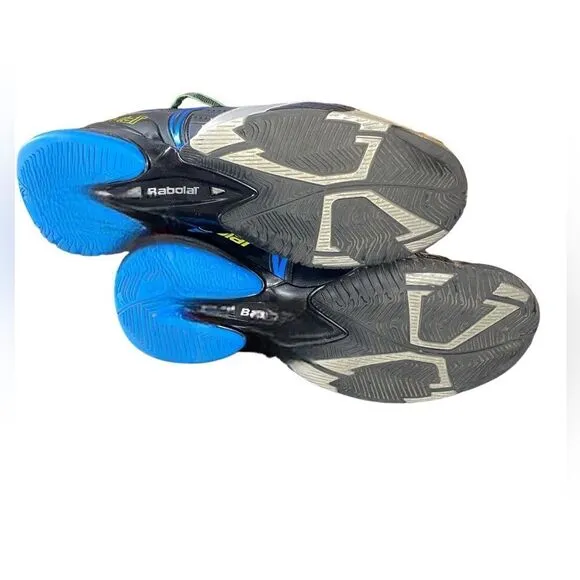 Babolat Vibrakill Men's Sz 11 Blue Black Green Michelin Non Marking Tennis Shoes