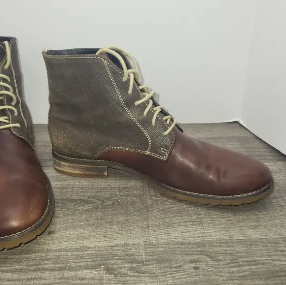Bed Stu DELANO Leather Ankle Boots Teak Brown Suede Men's 10.5 Distressed