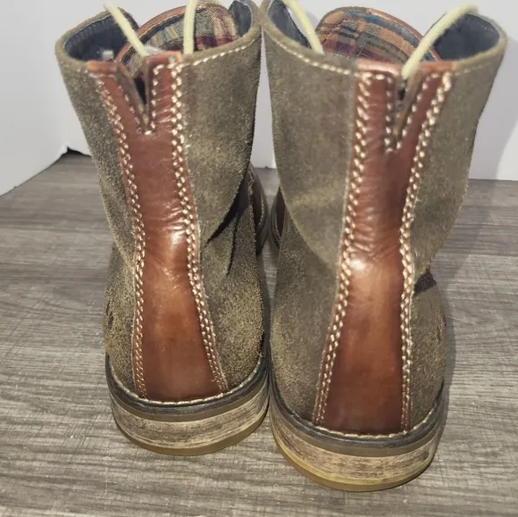 Bed Stu DELANO Leather Ankle Boots Teak Brown Suede Men's 10.5 Distressed