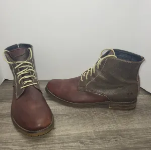 Bed Stu DELANO Leather Ankle Boots Teak Brown Suede Men's 10.5 Distressed