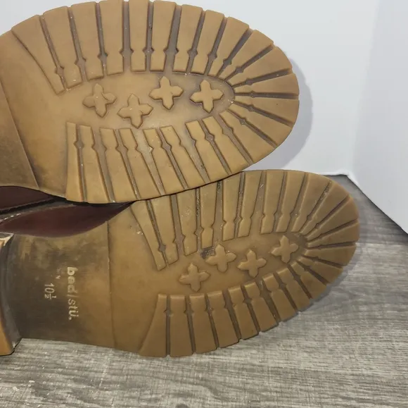Bed Stu DELANO Leather Ankle Boots Teak Brown Suede Men's 10.5 Distressed