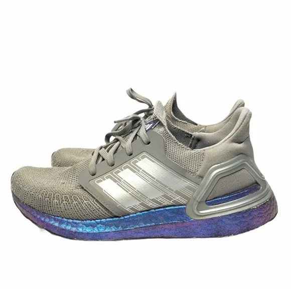 Big Kids Youth Adidas UltraBoost 20 5 Dash Grey Iridescent NASA Running Shoes