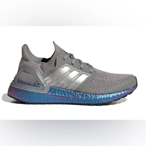 Big Kids Youth Adidas UltraBoost 20 5 Dash Grey Iridescent NASA Running Shoes