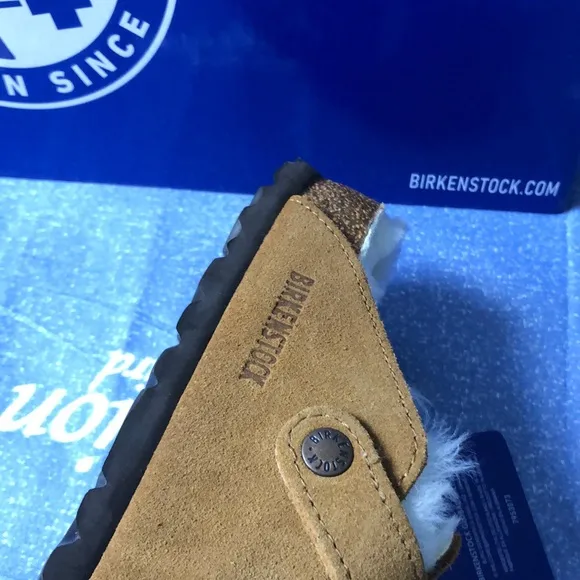 Birkenstock Boston Mink Mules with Sherpa Lining - Narrow