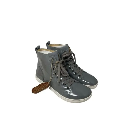 Birkenstock High Top Shoes Sneakers Women's Size 5 Bartlett Patent Leather Gray