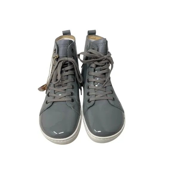 Birkenstock High Top Shoes Sneakers Women's Size 5 Bartlett Patent Leather Gray