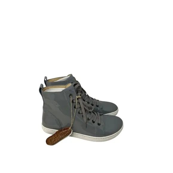 Birkenstock High Top Shoes Sneakers Women's Size 5 Bartlett Patent Leather Gray