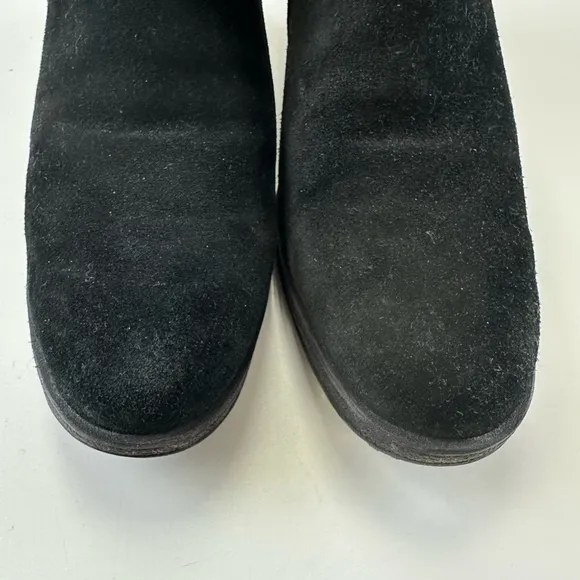 Blondo black suede wedge womens winter zip boot Size 10