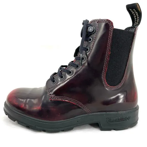 Blundstone 2220 Boots Bordeaux Brush Lace Up Chelsea Red Black Shoes Size AU 4.5