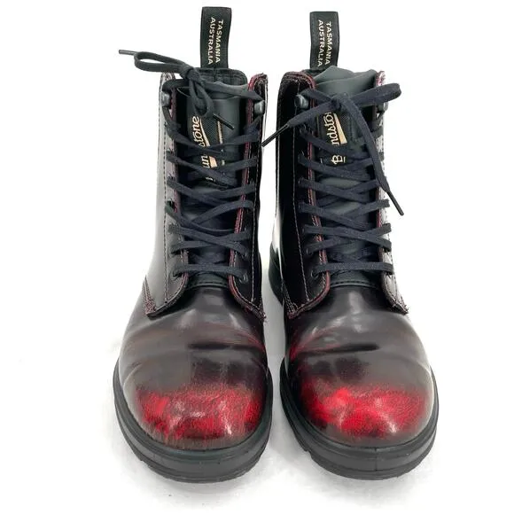 Blundstone 2220 Boots Bordeaux Brush Lace Up Chelsea Red Black Shoes Size AU 4.5