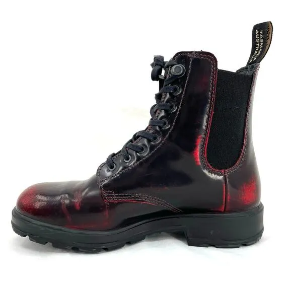 Blundstone 2220 Boots Bordeaux Brush Lace Up Chelsea Red Black Shoes Size AU 4.5