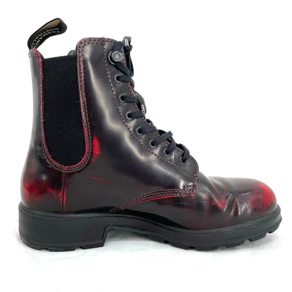 Blundstone 2220 Boots Bordeaux Brush Lace Up Chelsea Red Black Shoes Size AU 4.5