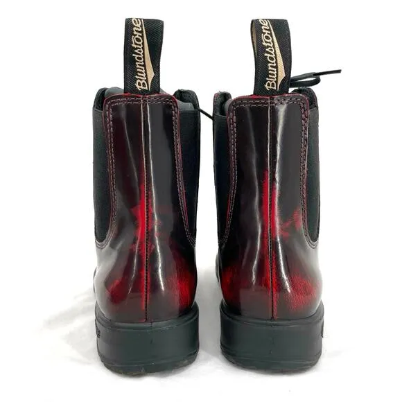 Blundstone 2220 Boots Bordeaux Brush Lace Up Chelsea Red Black Shoes Size AU 4.5