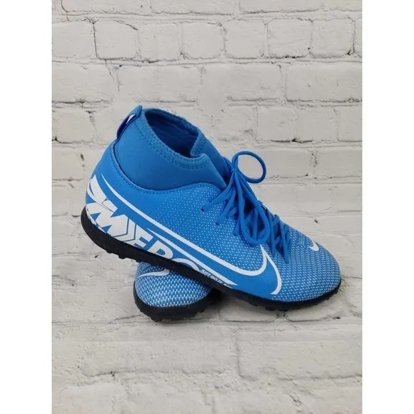 Boys Nike AT8156-414‎ Mercurial Size Superfly 5Y Blue Football Shoes Cleats