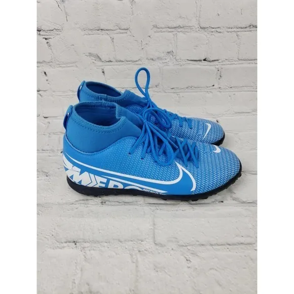 Boys Nike AT8156-414 Mercurial Size Superfly 5Y‎ Blue Football Shoes Cleats