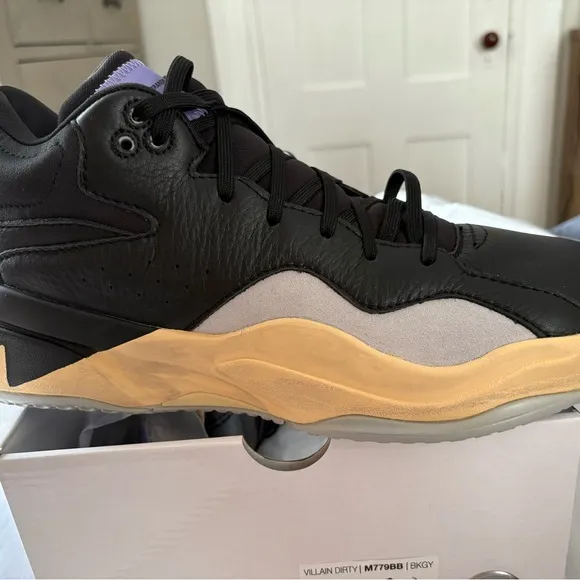 Brandblack Dirty Villain Black, tan, purple, and Gray Sneakers