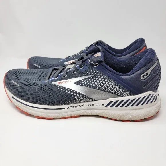 Brooks Adrenaline GTS 22 Men's Size 12 Road Running Shoes Blue Peacoat/India Ink