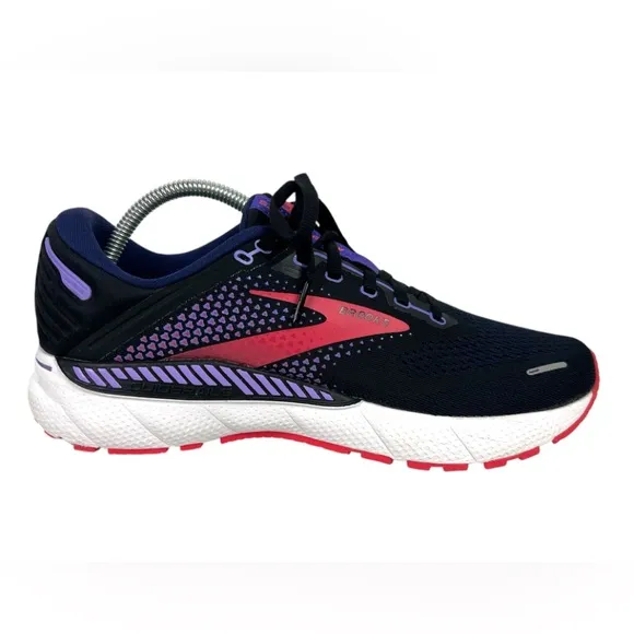Brooks Adrenaline GTS 22 Womens 10 Shoes Black Purple Coral Support Road Running