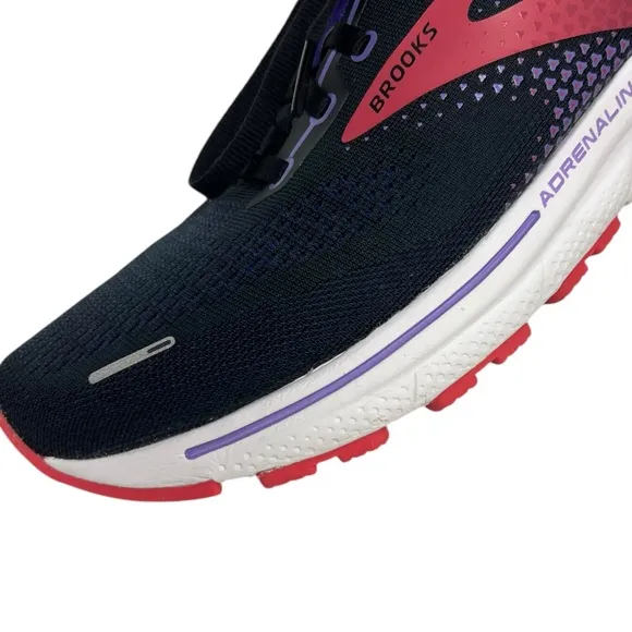 Brooks Adrenaline GTS 22 Womens 10 Shoes Black Purple Coral Support Road Running