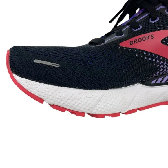 Brooks Adrenaline GTS 22 Womens 10 Shoes Black Purple Coral Support Road Running