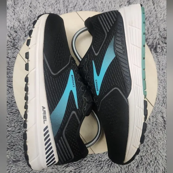 BROOKS Ariel 20 Road Running Shoes Black Blue Women's Size 7.5 Extra Wide