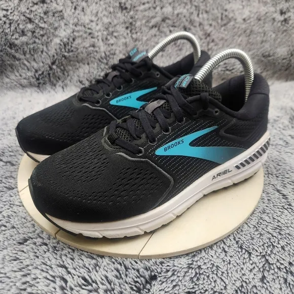 BROOKS Ariel 20 Road Running Shoes Black Blue Women's Size 7.5 Extra Wide