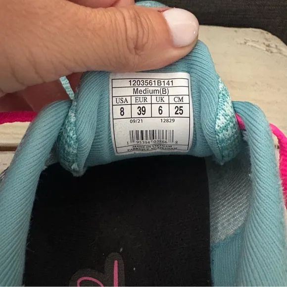 Brooks Ghost 14 Women's Running Shoes Blue Light Teal Gray and Pink Size 8